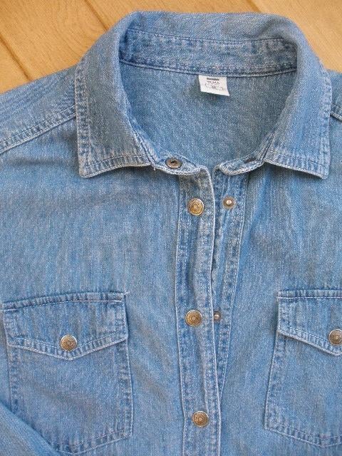 HEMA spijkerbloes blauw maat M, Kleding | Heren, Overhemden, Ophalen of Verzenden, Zo goed als nieuw, Blauw, Hema
