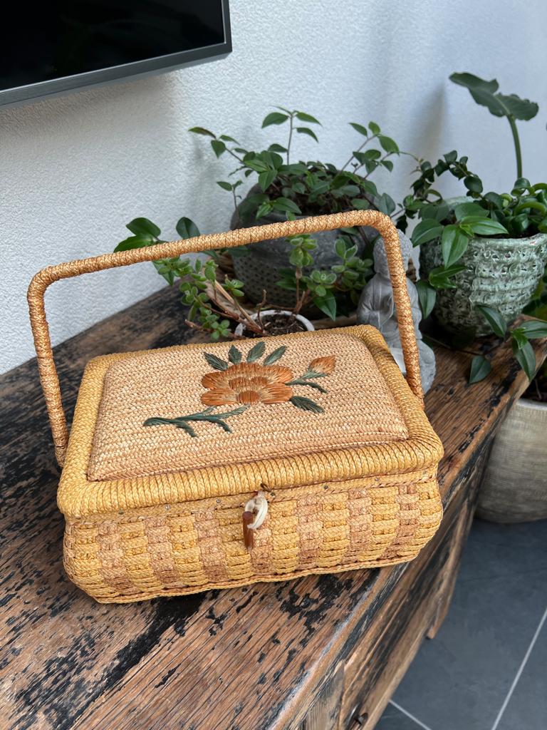 Oosters mandje vintage uit china naaigaren mand, Huis en Inrichting, Woonaccessoires | Schalen en Manden, Gebruikt, Mand, Ophalen of Verzenden