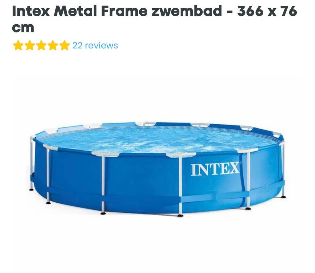 Intex zwembad 3,66m met veel toebehoren, Ophalen, Gebruikt, Minder dan 80 cm, Rond