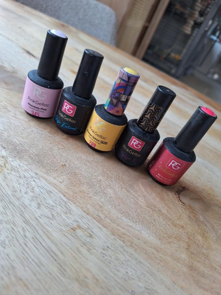 5 Pink Gellac nagellak potjes, Gebruikt, Ophalen of Verzenden, Handen en Nagels, Make-up