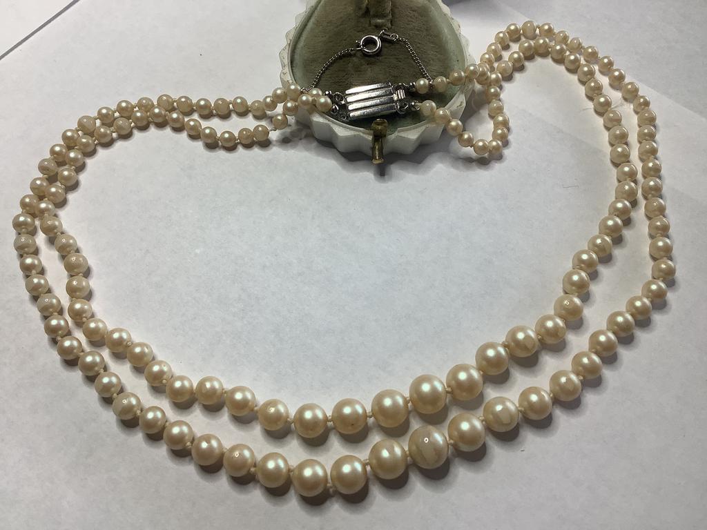 OUD DUBBEL WIT SNOER MET 835 ZILVER SLOT EN KETTINKJE, Sieraden, Tassen en Uiterlijk, Antieke sieraden, Verzenden, Zilver, Ketting