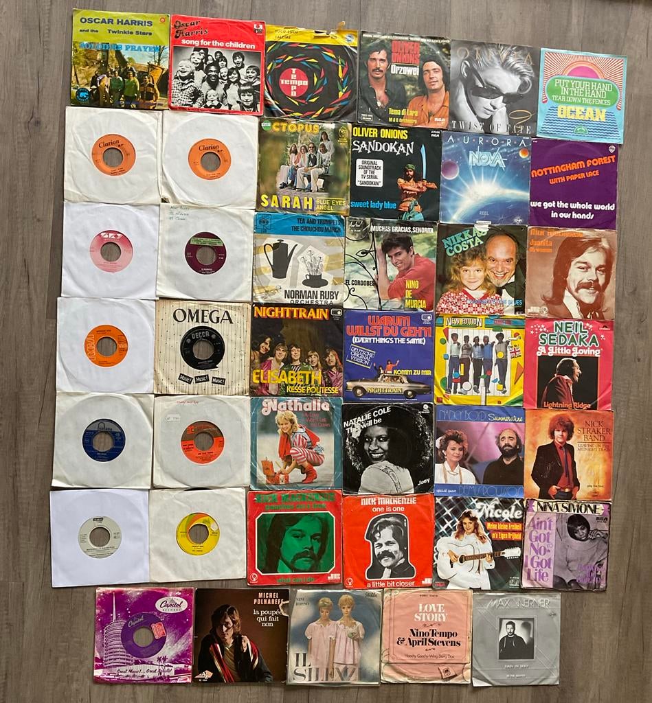 Partij  met 40 st vinyl singles (45 toeren), Cd's en Dvd's, Vinyl Singles, Gebruikt, 7 inch, Single, Ophalen of Verzenden