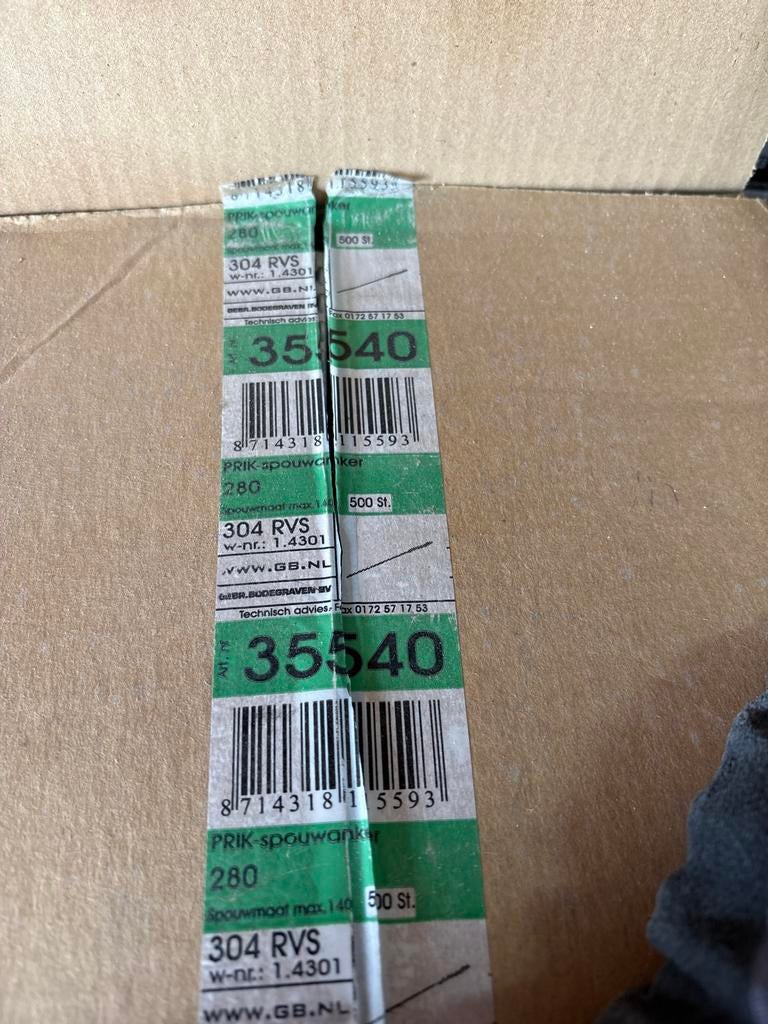 PRIK spouwankers 304 RVS, 250 mm of meer, Overige typen, Nieuw, Ophalen of Verzenden