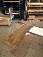 Eikenhout boomstam plaat blad tafel 305cm lang 5cm dik, Ophalen of Verzenden, Rechthoekig