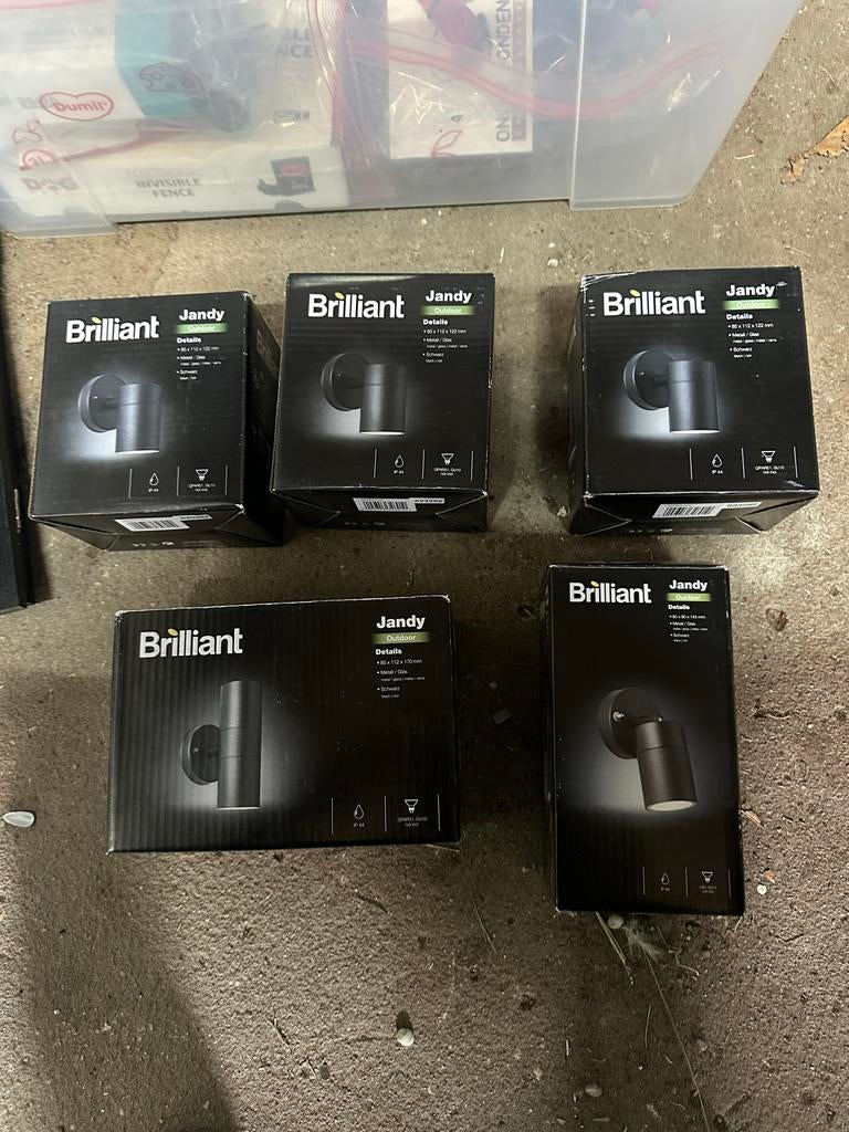 5x Brilliant Jandy buitenlampen - Nieuw in doos, Minder dan 50 watt, Wandlamp, Nieuw, Ophalen of Verzenden