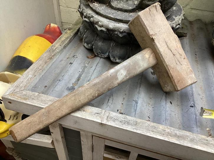 Oude houten hamer., Doe-het-zelf en Verbouw, Gereedschap | Handgereedschap, Gebruikt, Ophalen of Verzenden