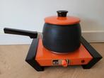 Fonduepan Kalorik retro oranje 70's, Witgoed en Apparatuur, Fonduesets, Ophalen, Gebruikt, Brander, Fonduepan