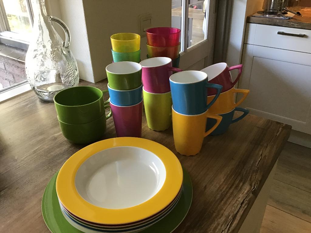 Kleurrijk Mepal campingservies, Ophalen of Verzenden, Gebruikt