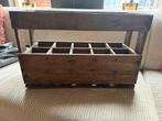 Vintage houten wijnkrat met 10 vakken, Gebruikt, 50 tot 100 cm, 4793HD Fijnaart, Sale@shelifestyle.nl