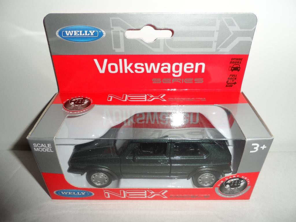 Welly - Volkswagen Golf MK1 GTI (donker-groen) 1:36, Ophalen of Verzenden, Nieuw, Auto