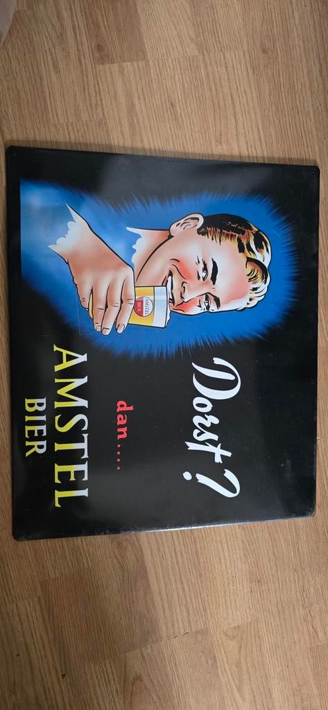 Amstel bier reclame bord, Ophalen of Verzenden, Zo goed als nieuw, Reclamebord, Plaat of Schild, Amstel