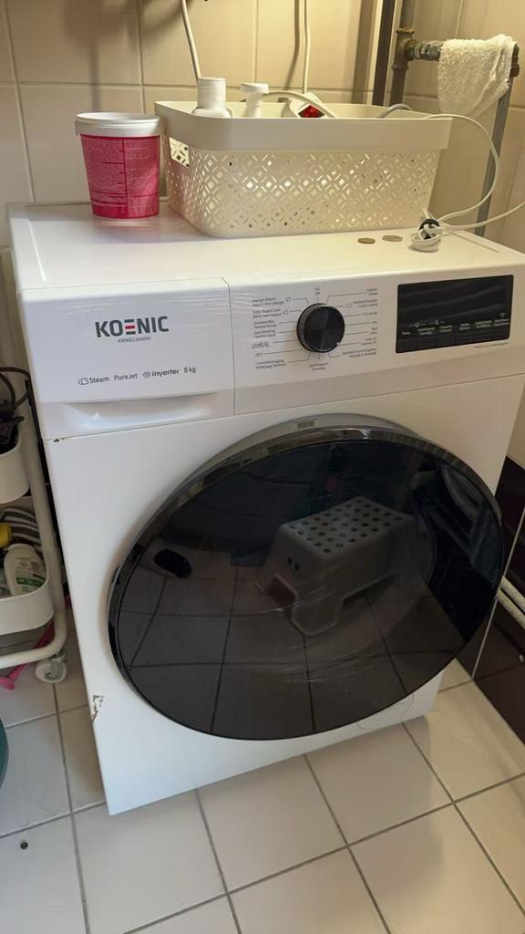 Koenic KWM813GAINV wasmachine, Ophalen, 1200 tot 1600 toeren, Gebruikt, 8 tot 10 kg