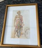 Oude ingelijste prenten van Balinese figuren 20/15cm, Ophalen of Verzenden, Voor 1940, Gebruikt, Overige onderwerpen