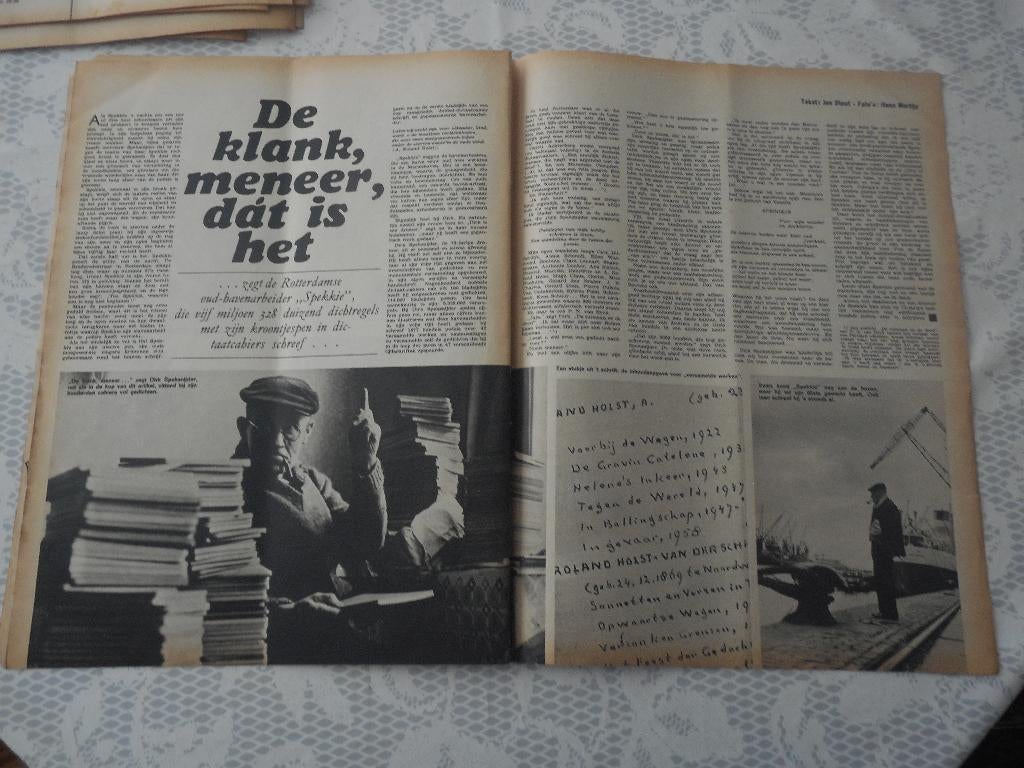 Rotterdam. Dirk Speksnijder. Dichter. 1965., Verzamelen, Tijdschriften, Kranten en Knipsels, Ophalen of Verzenden, 1960 tot 1980