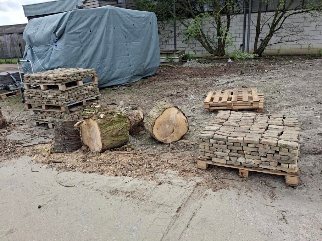 Ijsselsteentjes geel, Doe-het-zelf en Verbouw, Hout en Planken, Ophalen, Gebruikt, 50 mm of meer, Pallet
