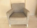 Stoffen fauteuil lichtgrijs, Huis en Inrichting, Ophalen, Gebruikt, 75 tot 100 cm, Stof