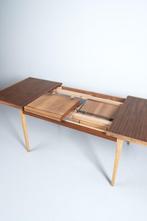 Vintage eettafel met bijzonder fineer 130 - 177,5 - 225 cm, Ophalen, 200 cm of meer, 50 tot 100 cm, Vijf personen of meer