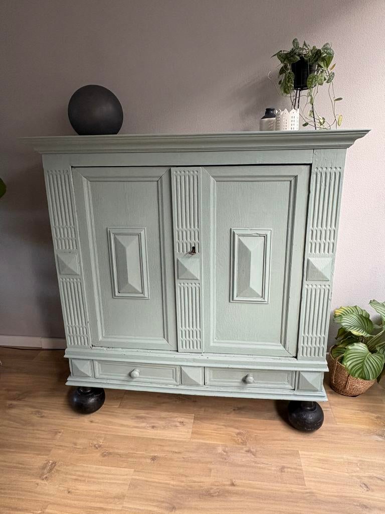 Opgeknapte antieke buffetkast, Ophalen, Gebruikt, Eikenhout, 50 tot 75 cm