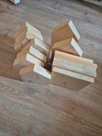 Houten huisjes en vierkante blokken voor plotter/decoratie, Ophalen, Gebruikt, Materiaal