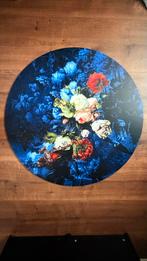 Heinen Delfts Blauw Wandbord 'Stilleven met Bloemen' - 100cm, Ophalen