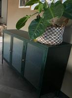 Dressoir donkergroen, Ophalen, Met plank(en), 100 tot 150 cm, Zo goed als nieuw