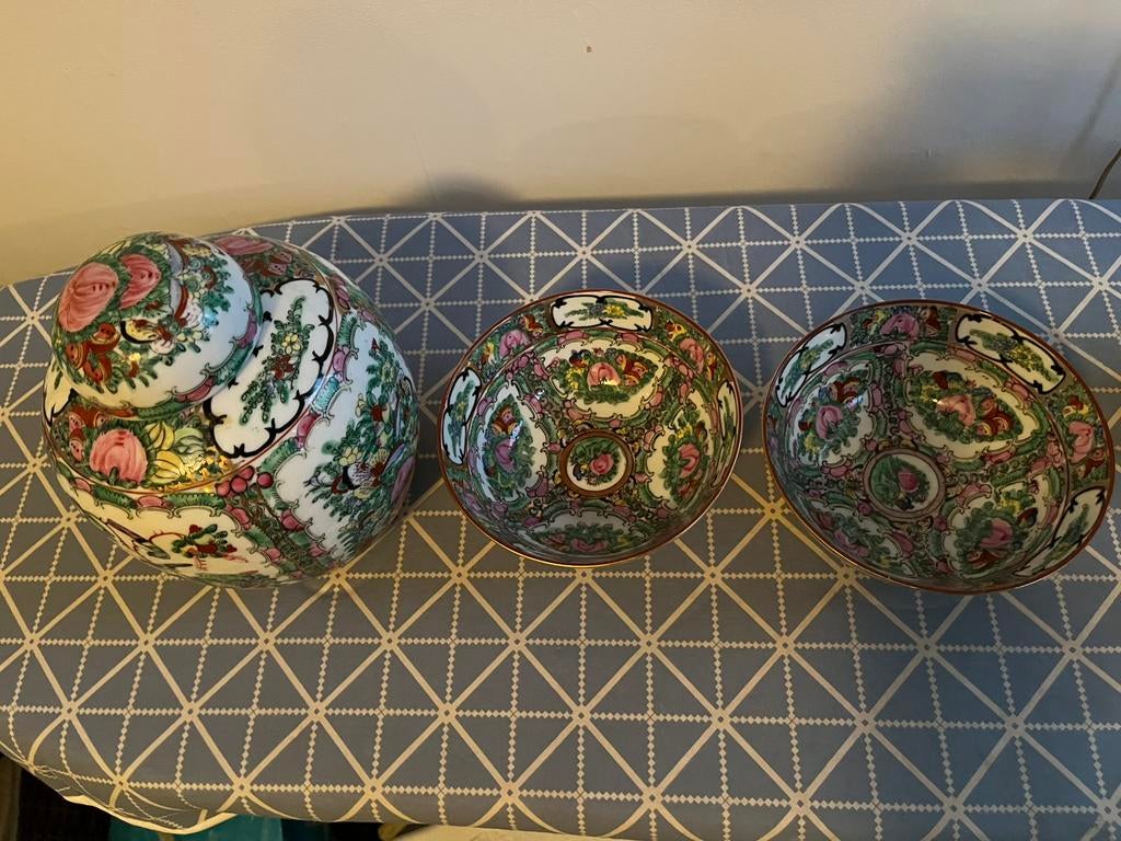 Chinese potten en kommen, Huis en Inrichting, Ophalen, Gebruikt, Overige kleuren, Aardewerk of Porselein