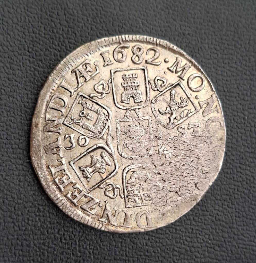 Daalder 30 stuiver 1682 zeeland middelburg zilver, Vóór koninkrijk, Zilver, Losse munt, Overige waardes