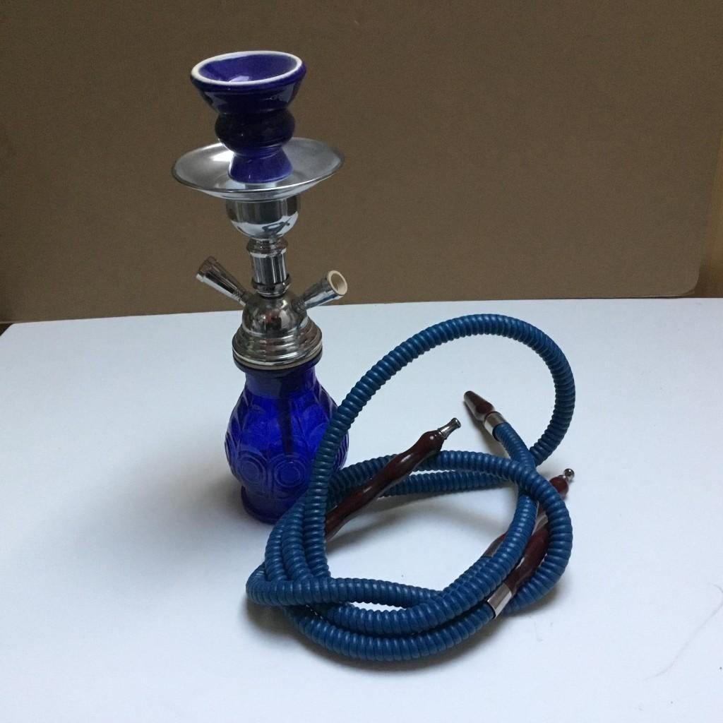 In prijs verlaagd! Blauwe waterpijp / shisha compleet, Ophalen of Verzenden, Zo goed als nieuw, (Water)pijp