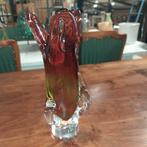 Rood glazen vaas gesigneerd met Egermann, Ophalen of Verzenden, Minder dan 50 cm, Rood, Glas