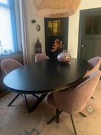 Ovale zwarte eettafel, Ophalen, Gebruikt, 100 tot 150 cm, 200 cm of meer