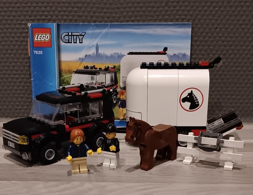 lego jeep met paardentrailer 7635, Kinderen en Baby's, Speelgoed | Duplo en Lego, City, Lego, Ophalen of Verzenden, Zo goed als nieuw