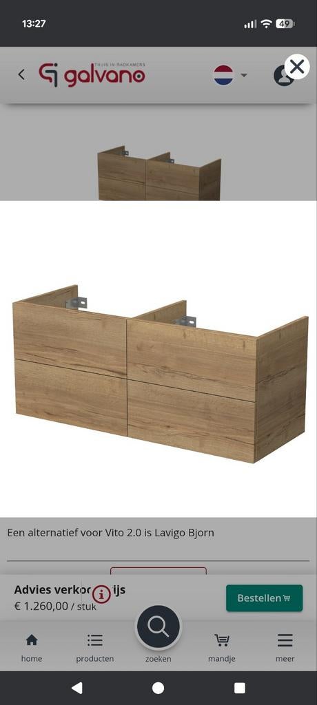 Wastafelmeubel 120x50 cm - Lavigo Vito 2.0, Ophalen of Verzenden, Nieuw