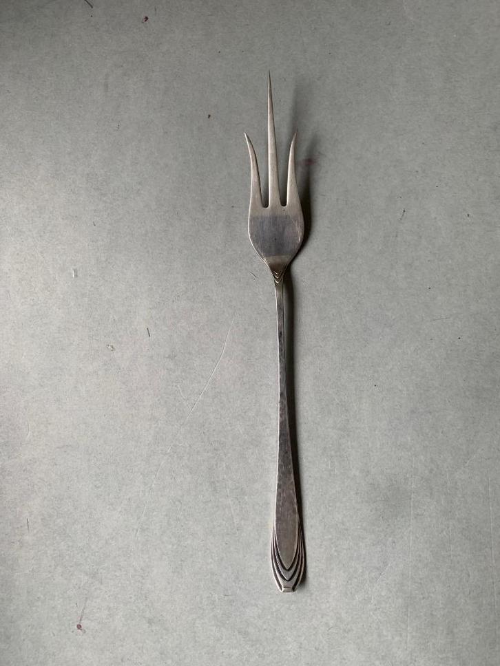Art Deco 3-tand (cakeprikker), zilver, Antiek en Kunst, Antiek | Bestek, Ophalen of Verzenden