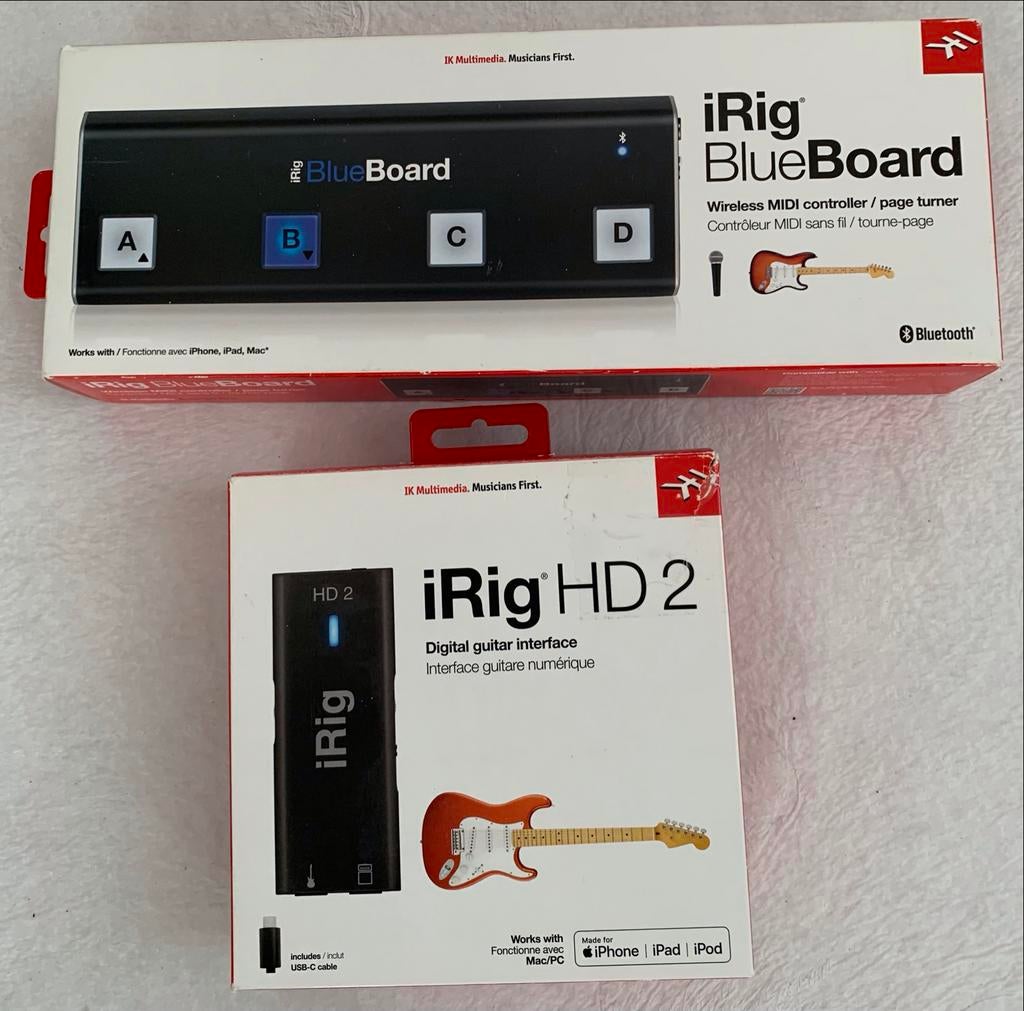 IK Multimedia iRig HD 2 & iRig BlueBoard - Gitaar Interface, Ophalen of Verzenden, Zo goed als nieuw, Multi-effect