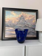 Murano Fazoletto Vaas in Kobalt Blauw, Ophalen of Verzenden