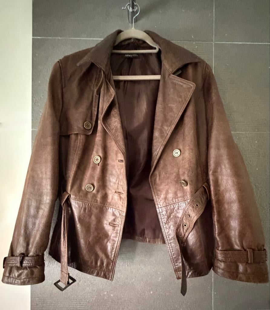 Leren dames jas ARMA, Ophalen of Verzenden, Gedragen, Maat 38/40 (M), Bruin