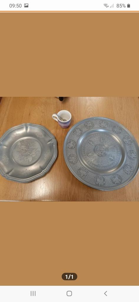 Tinnen bord, Ophalen of Verzenden