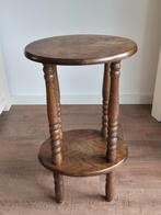 Vintage - Plantentafel - Bijzettafel - Eikenhout - Ovaal -**, Ophalen, KLASSIEK, Minder dan 55 cm, Gebruikt