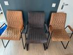 3 stoelen en 3-persoons bankje, Ophalen, Gebruikt, Drie, Stof