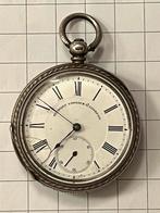 Antiek Zilveren Zakhorloge Stewart Dawson & Co Liverpool, Sieraden, Tassen en Uiterlijk, Horloges | Antiek, Zakhorloge, Met ketting
