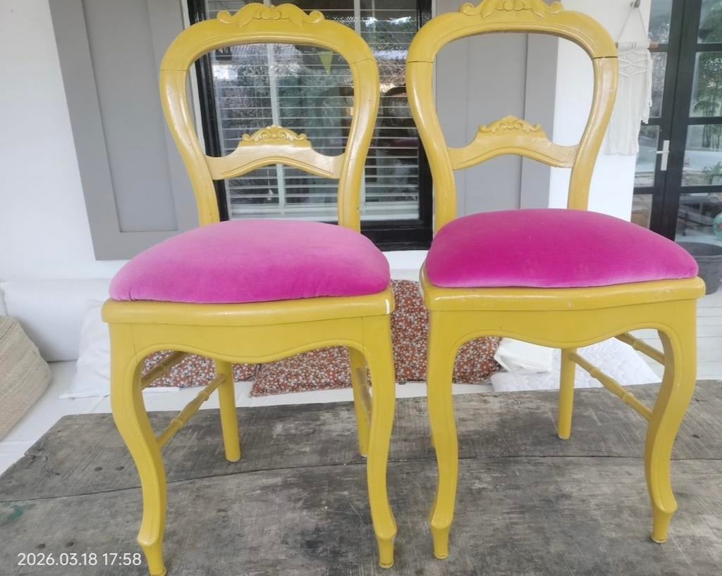 4 Elegante Franse brocante stoeltjes - opknapper, Ophalen