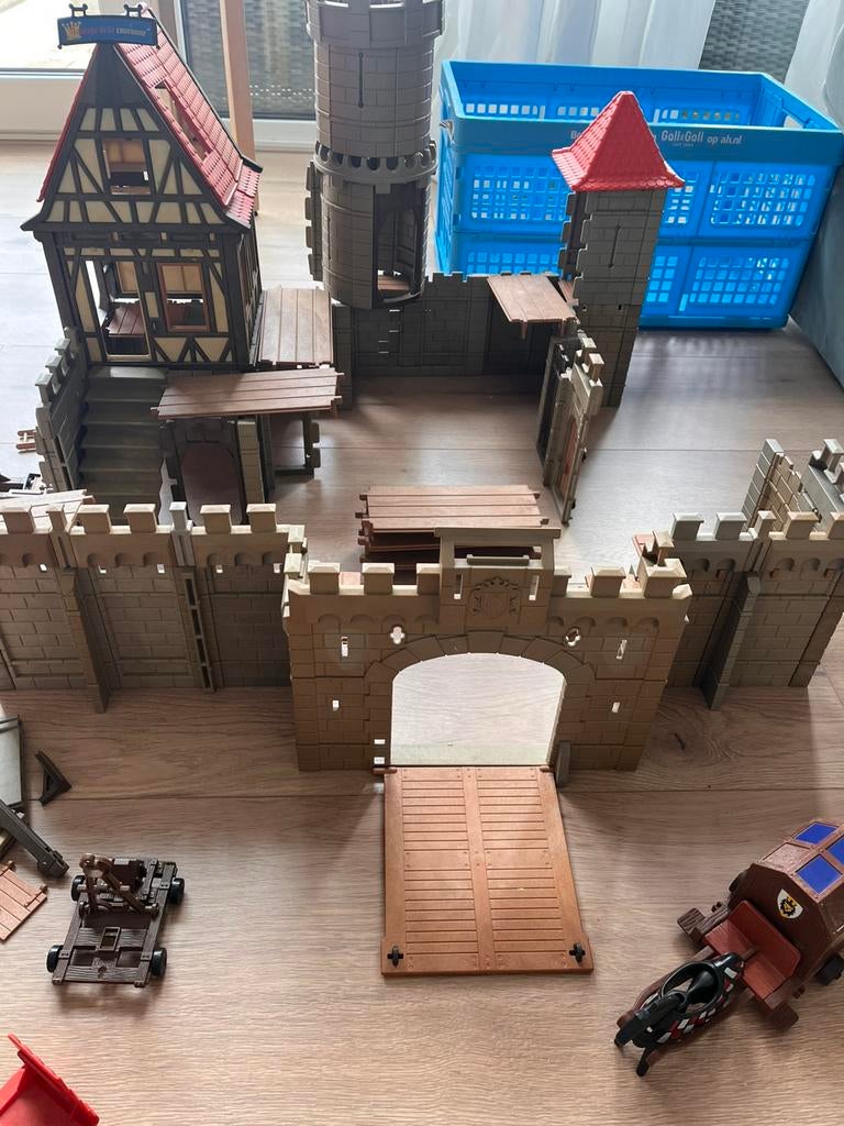 Playmobil kasteel onderdelen heel krat, Ophalen of Verzenden, Gebruikt, Los playmobil