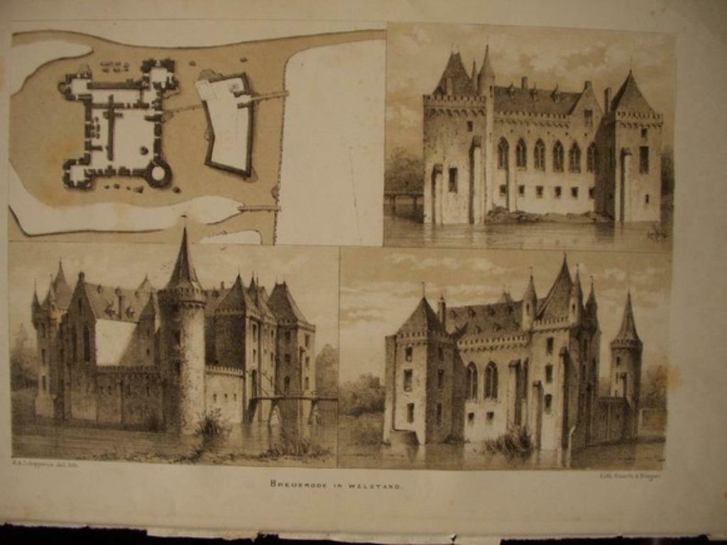 36 / Santpoort Zuid Brederode Litho 1876, Ophalen of Verzenden