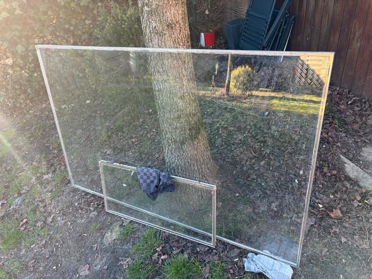 Kozijn 180x160 cm met glas, Doe-het-zelf en Verbouw, Kozijnen en Schuifpuien, Gebruikt, Raamkozijn, Hout, 150 tot 225 cm, Inclusief glas