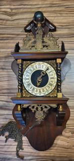 Antieke Zaanse Wandklok met Gewichten en Slinger, Antiek en Kunst, Ophalen