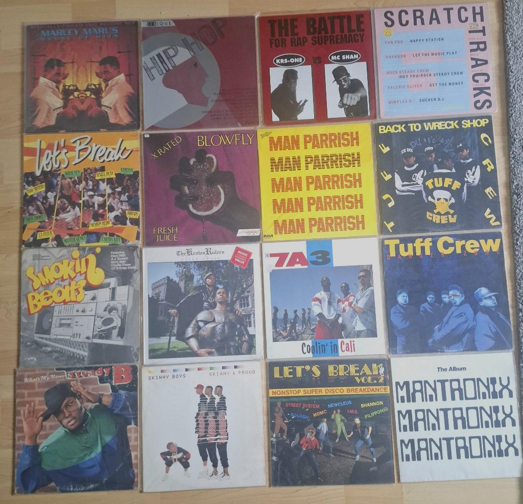 64 x oldschool rap hiphop vinyl, jaren 80, wegens verhuizen, Ophalen of Verzenden, 1985 tot 2000, Gebruikt, Overige formaten