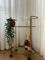 Gouden serveerwagentje – Vintage / Brocante stijl, Ophalen, Zo goed als nieuw