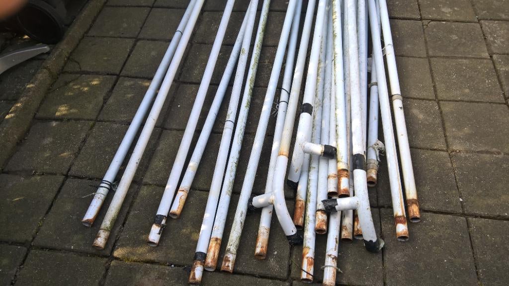 TE koop aangeboden partytent onderdelen 6x4 c.m.zonder doek., Tuin en Terras, Overkappingen, Ophalen, Gebruikt, Overige typen