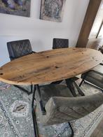 Houten eettafel met 4 stoelen, Ophalen of Verzenden, Rechthoekig, 150 tot 200 cm, 50 tot 100 cm