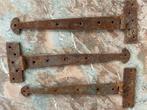 3x Antieke Handgesmede IJzeren Bandhengsels - ca. 1900, Ophalen of Verzenden